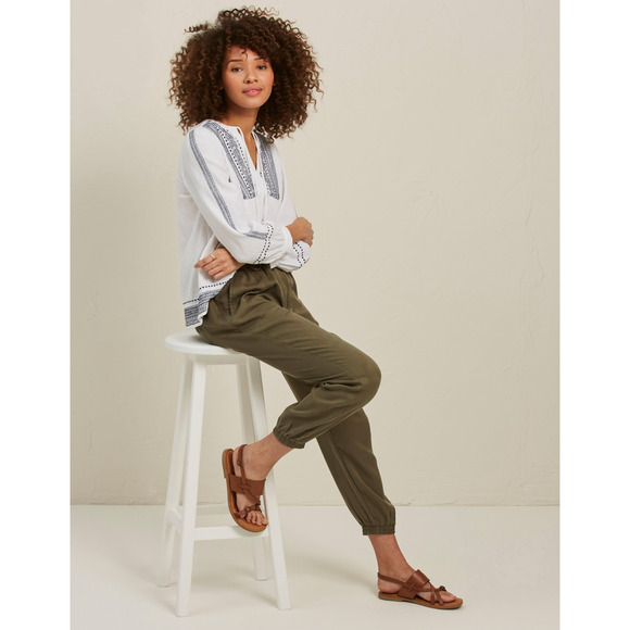 FAT FACE "LYME" Olive Green Cuffed TENCEL Lyocell Pants Joggers Sz 6S NWT - Picture 9 of 16